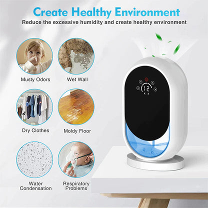 Acare Air Dehumidifier with Humidity Control Air Dryer with 1.8L Water Tank Moisture Absorbers for Home Closet Basement Wardrobe