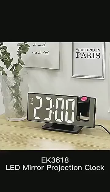 LED Digital Alarm Clock Projection