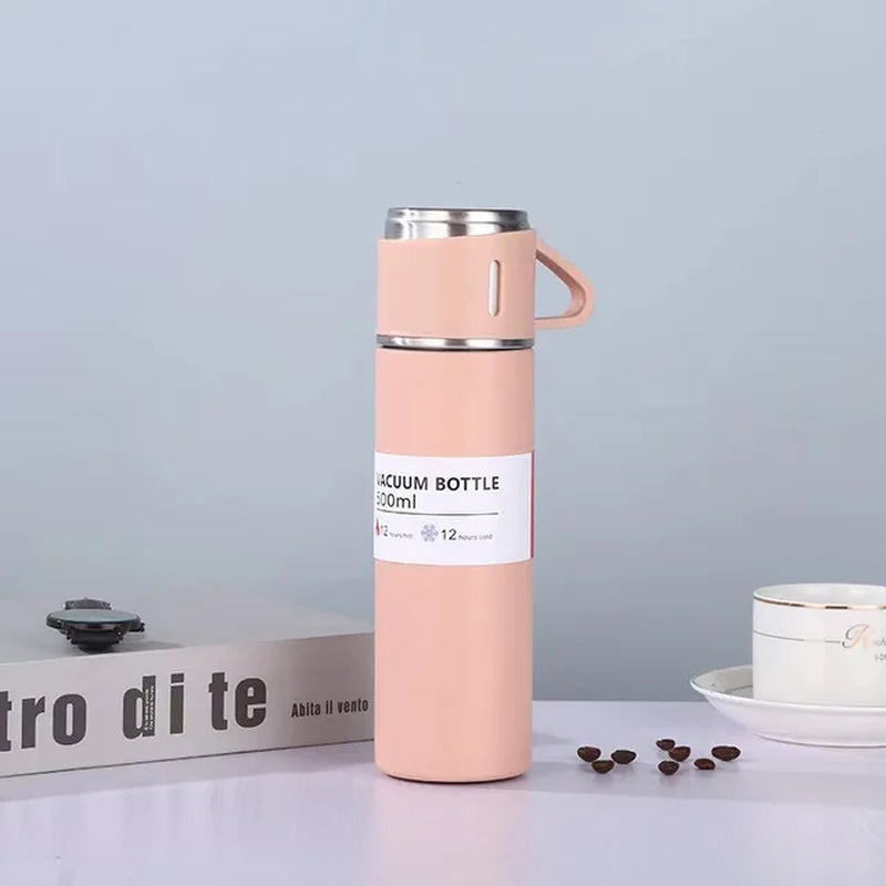 500ML 304 Stainless Steel Vacuum Insulated Bottle Gift Set Office Business Style Coffee Mug Thermos Bottle Portable Flask Carafe