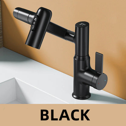 Digital Display LED Basin Faucet 360 Rotation Multi-Function Stream Sprayer Hot Cold Water Sink Mixer Wash Tap for Bathroom