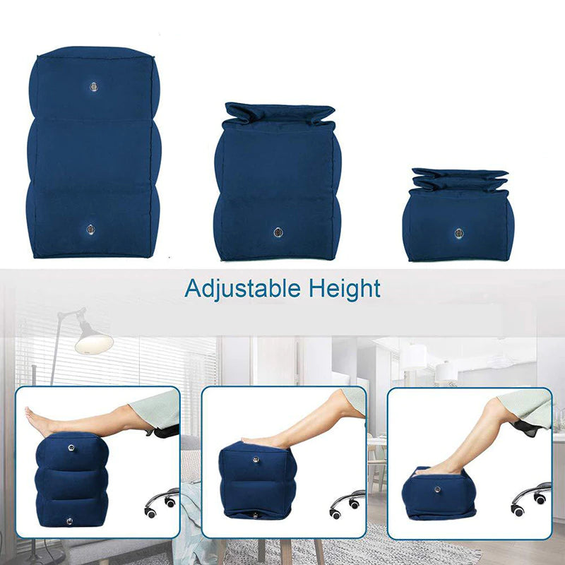 PVC Kids Flight Sleeping Footrest Pillow Resting Pillow on Airplane Car Bus Pillow Inflatable Travel Foot Rest Pillow Foot Pad